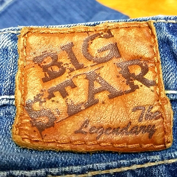 BIG STAR 28x14 REMY, LOW-RISE BOOT CUT DISTRESSED FADED SHORTS - Picture 7 of 8